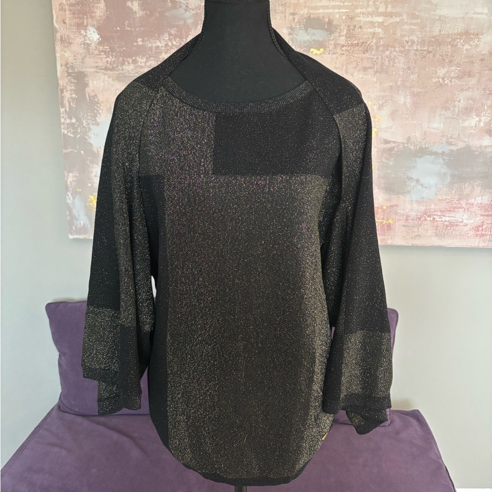 Escada Black and Gold Block Sleeveless Sweater and Matching Shrug Size M 💐